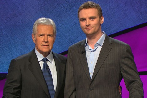 Niblett with Jeopardy! host Alex Trebek. PHOTO COURTESY UOFT NEWS