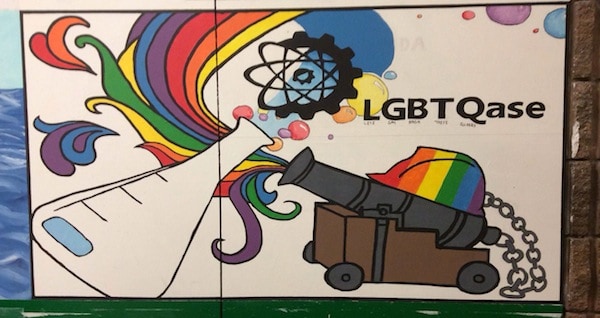 The vandalized mural. PHOTO COURTESY LGBTQASE
