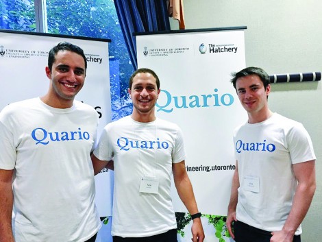 Amr Shafik, Alex Yakubovsky, and Talal Bustami of Quario, want to develop an app that facilitates question-asking in large. COURTESY OF QUARIO