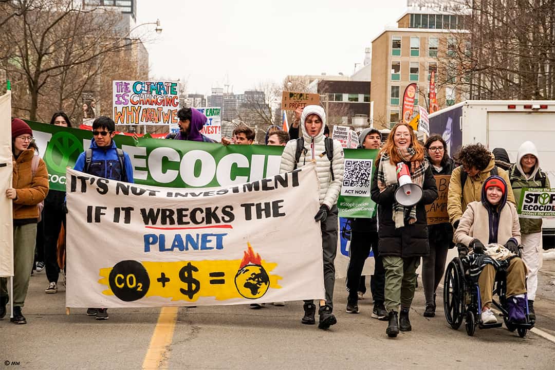 U of T students participating in the winter 2023 climate strike. COURTESY OF MIKA LOGUE